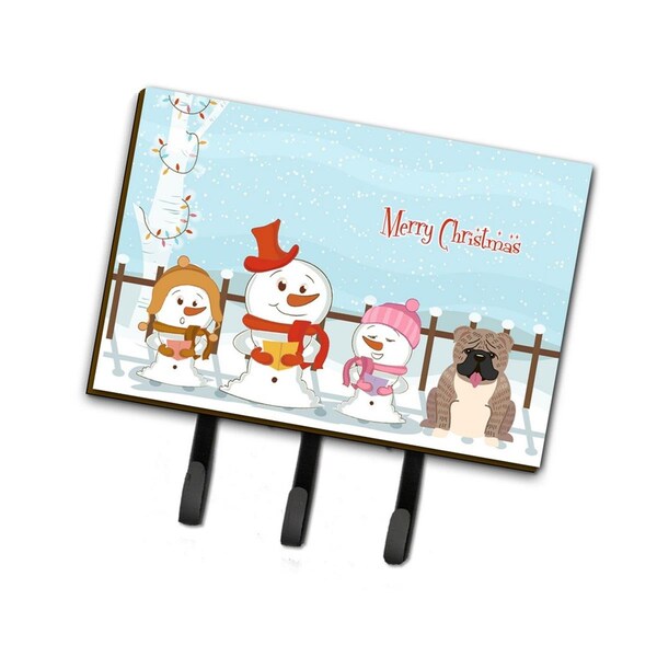 Carolines Treasures Merry Christmas Carolers English Bulldog Grey Brindle Leash or Key Holder BB2457TH68 - main